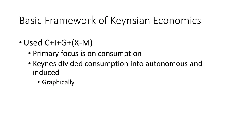 basic framework of keynsian economics