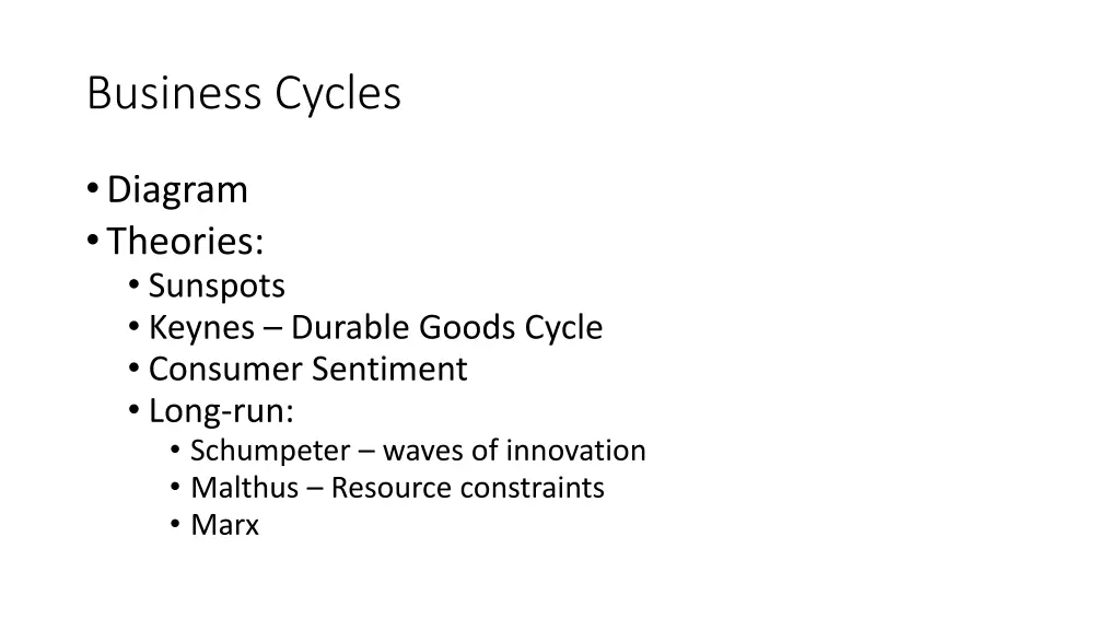 business cycles