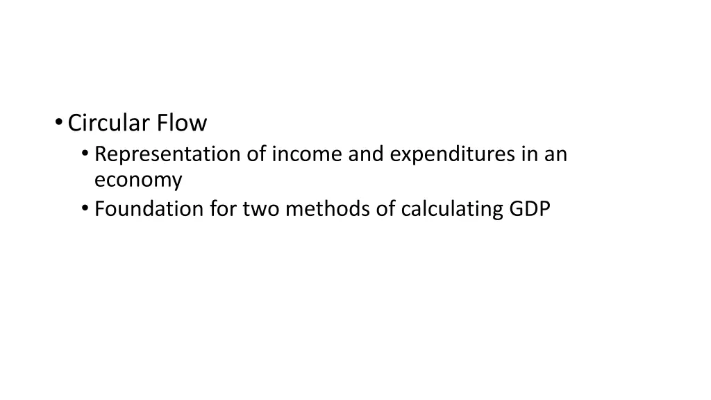 circular flow representation of income