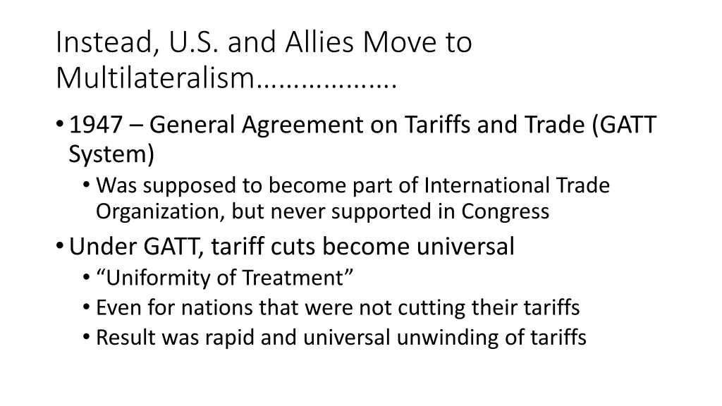 instead u s and allies move to multilateralism