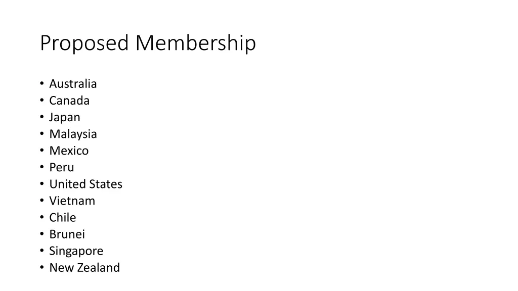 proposed membership