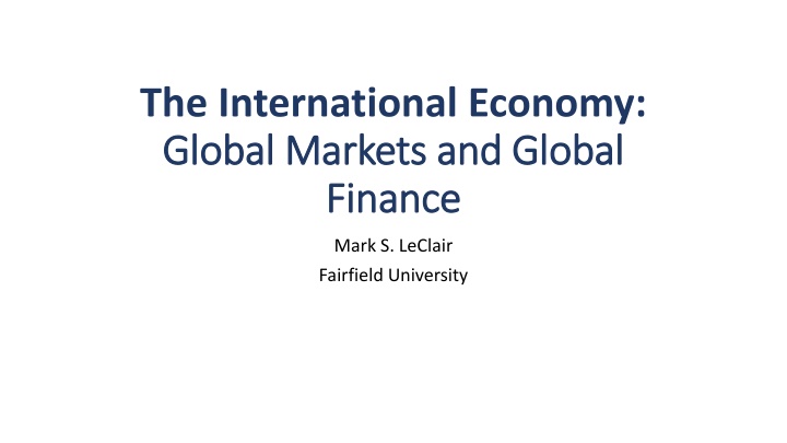 the international economy global global markets