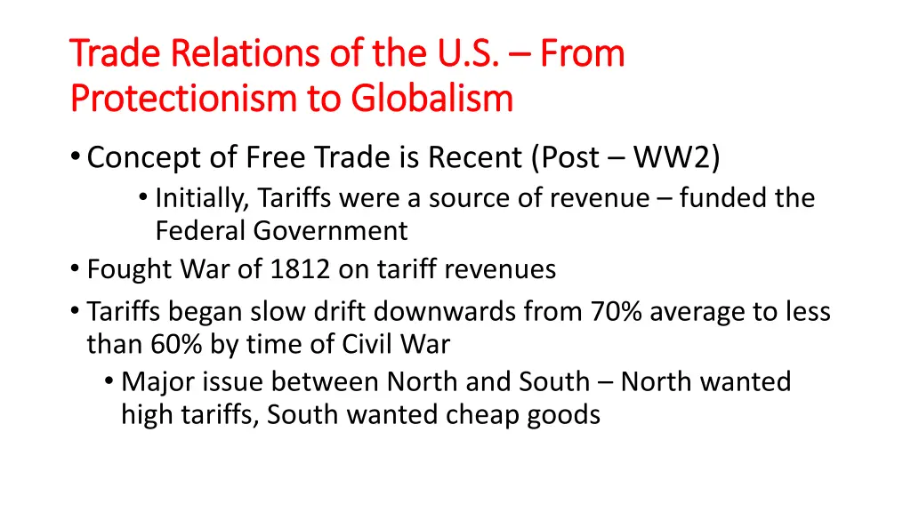 trade relations of the u s trade relations