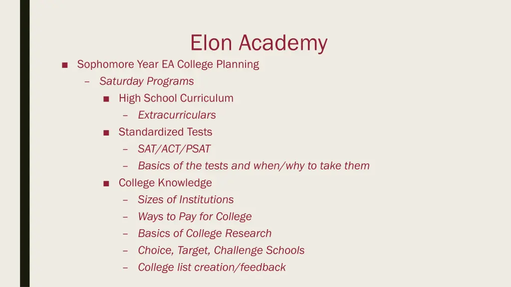 elon academy 5