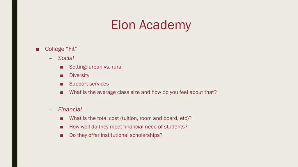 elon academy 8