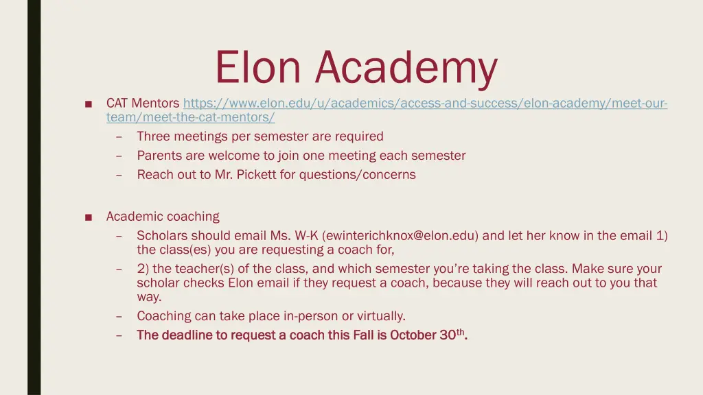 elon academy cat mentors https www elon