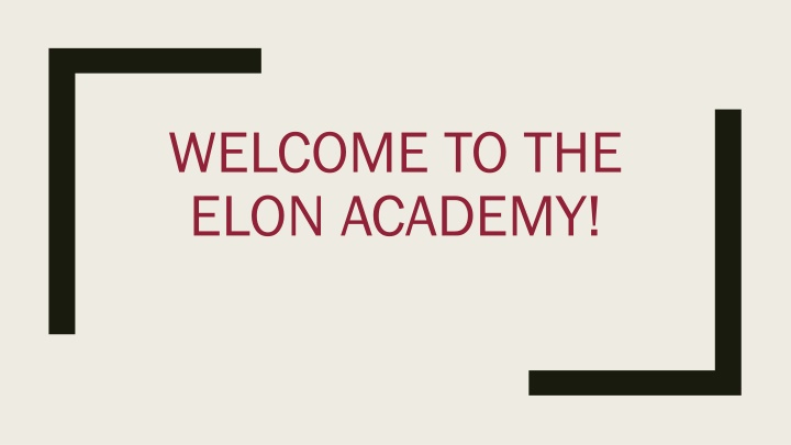 welcome to the elon academy