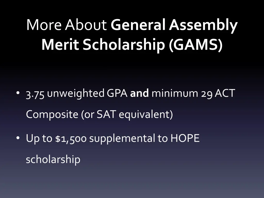 more about general assembly merit scholarship gams