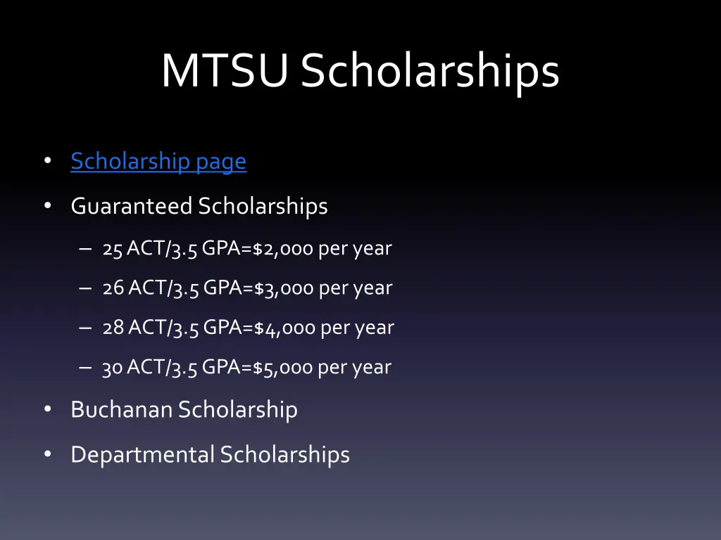 mtsu scholarships