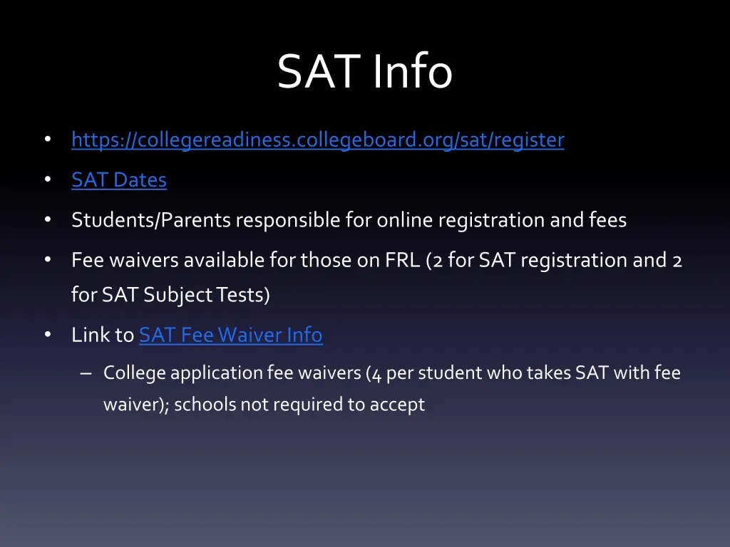 sat info