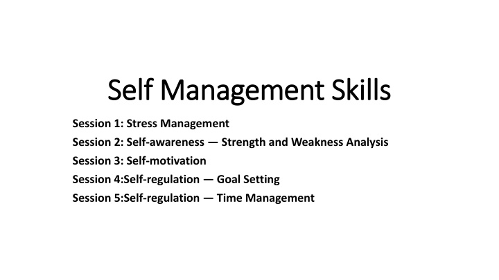 self management skills self management skills