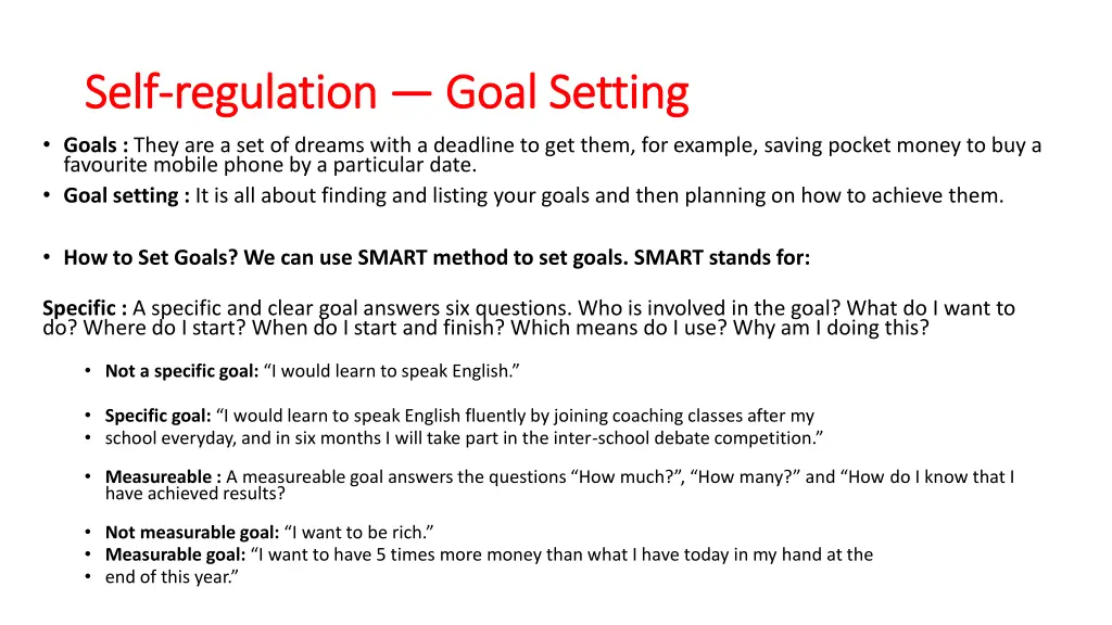 self self regulation regulation goals they