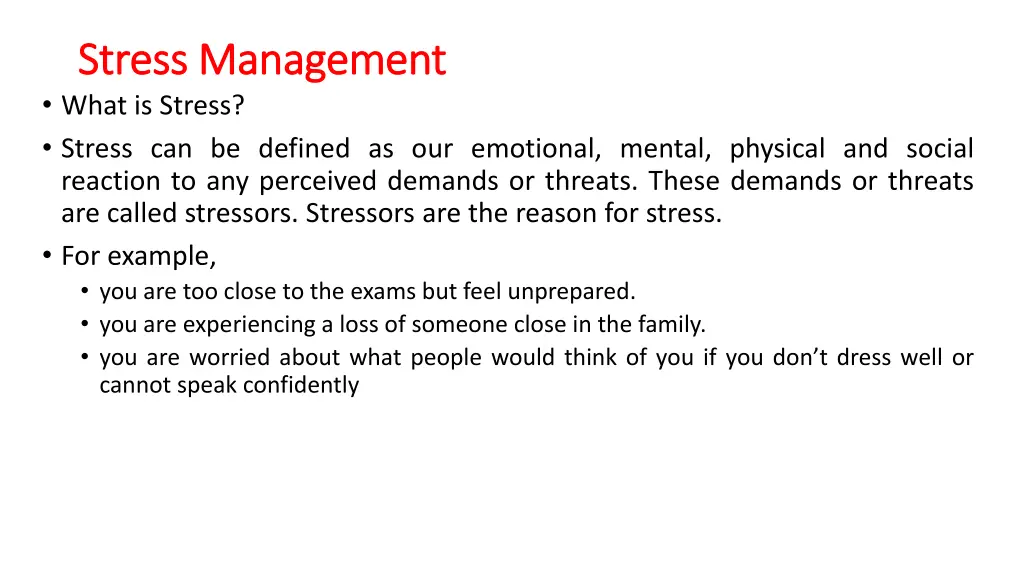 stress management stress management what