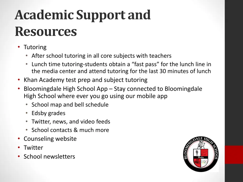 academic support and resources