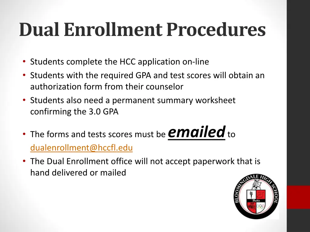 dual enrollment procedures