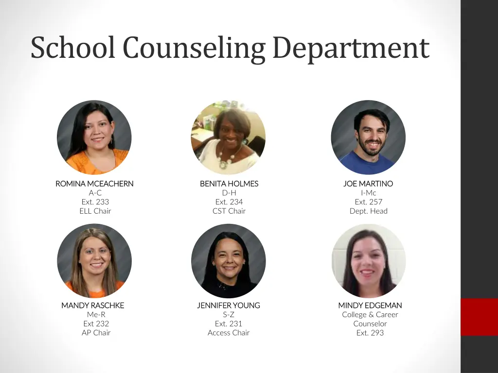 school counseling department