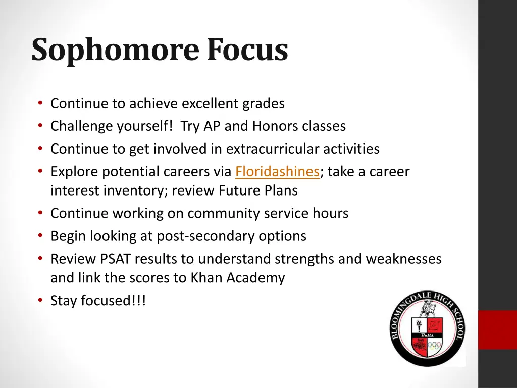 sophomore focus