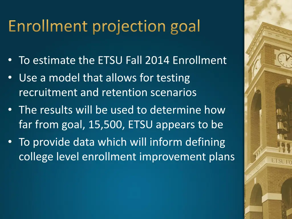 enrollment projection goal