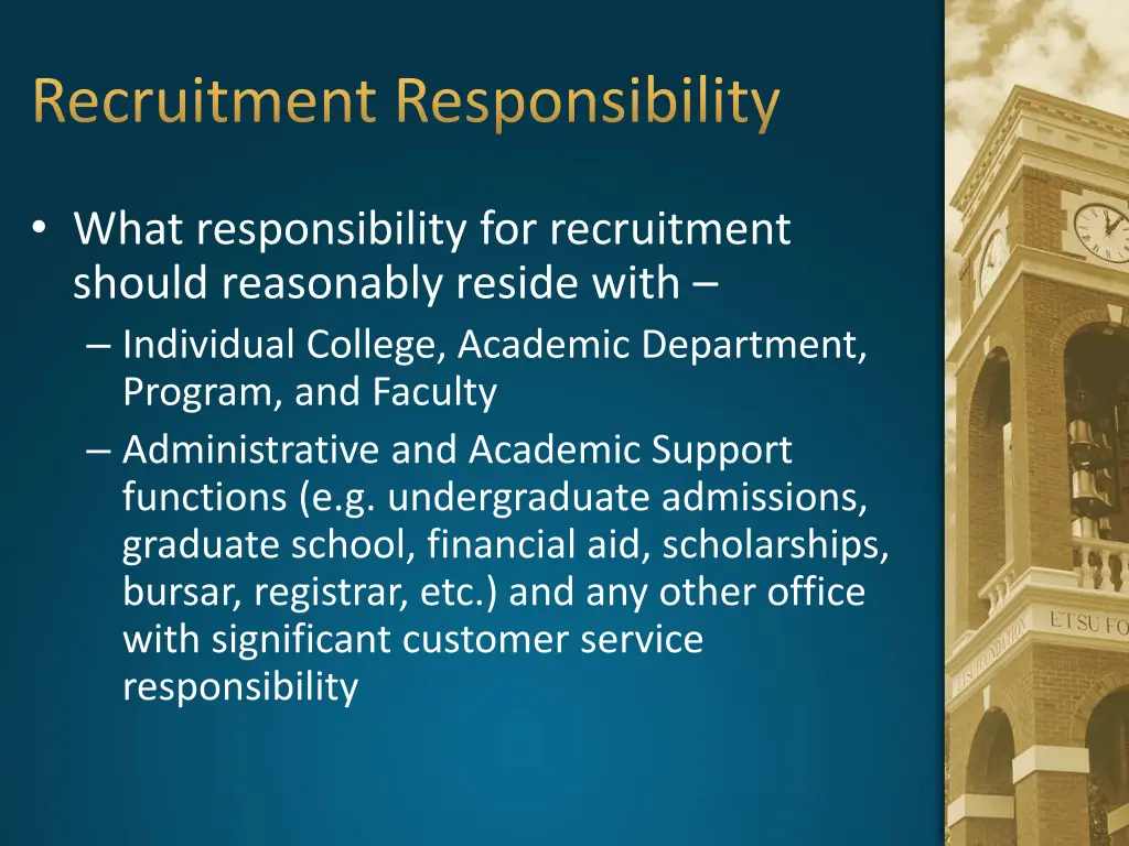 recruitment responsibility