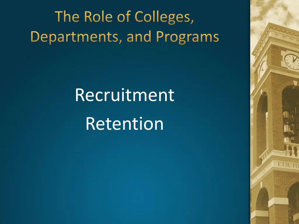 the role of colleges departments and programs