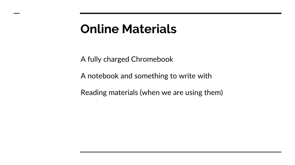 online materials