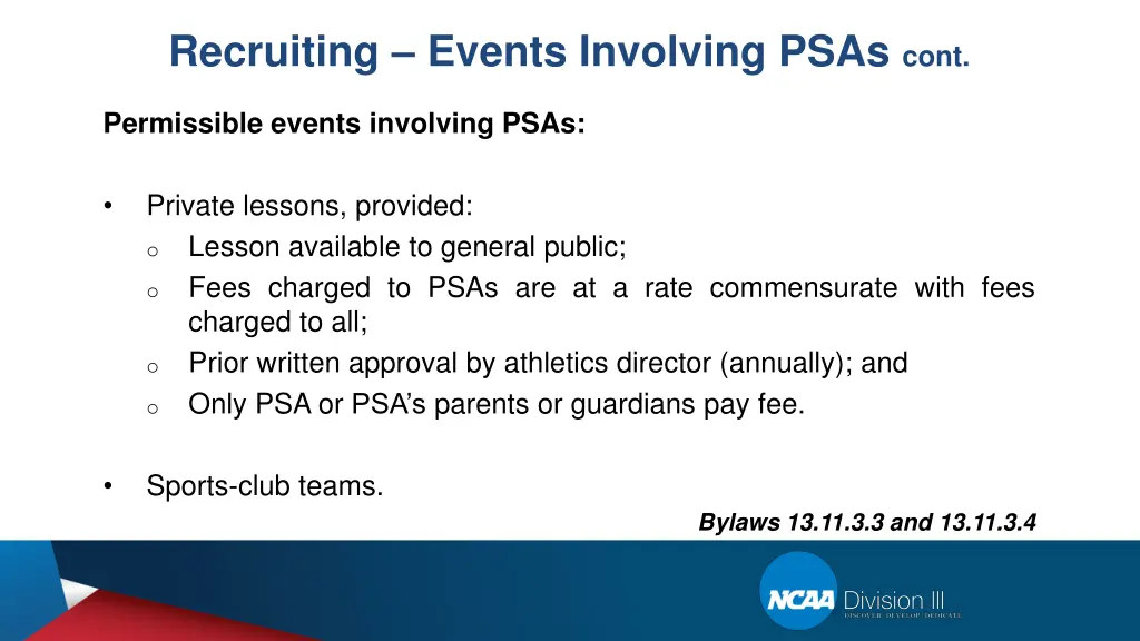 recruiting events involving psas cont 1