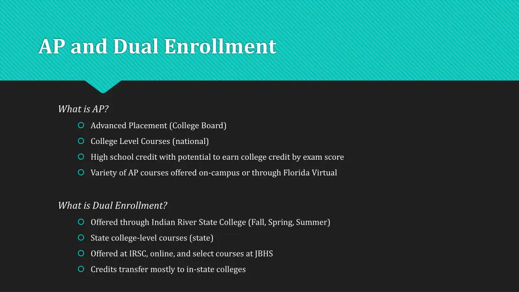 ap and dual enrollment