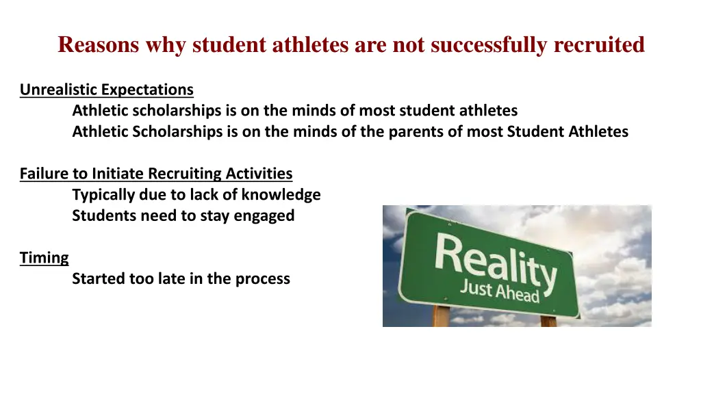 reasons why student athletes are not successfully