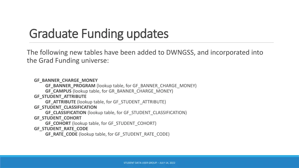 graduate funding updates graduate funding updates