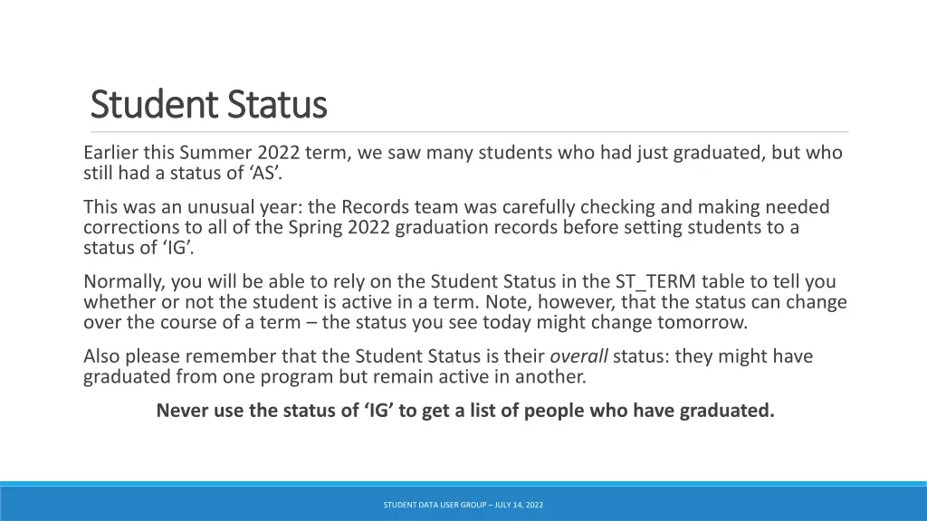 student status student status