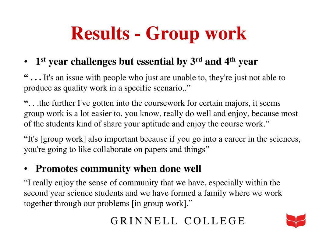 results group work