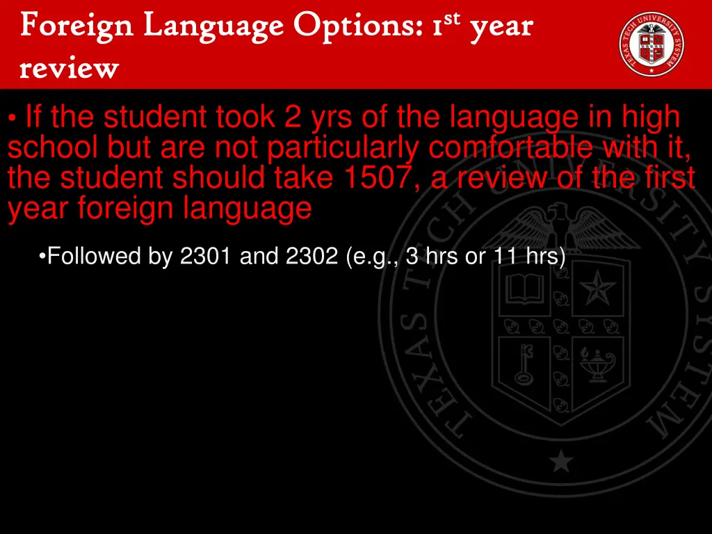 foreign language options 1 foreign language