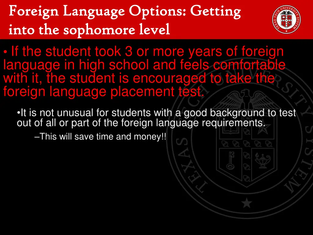 foreign language options getting foreign language