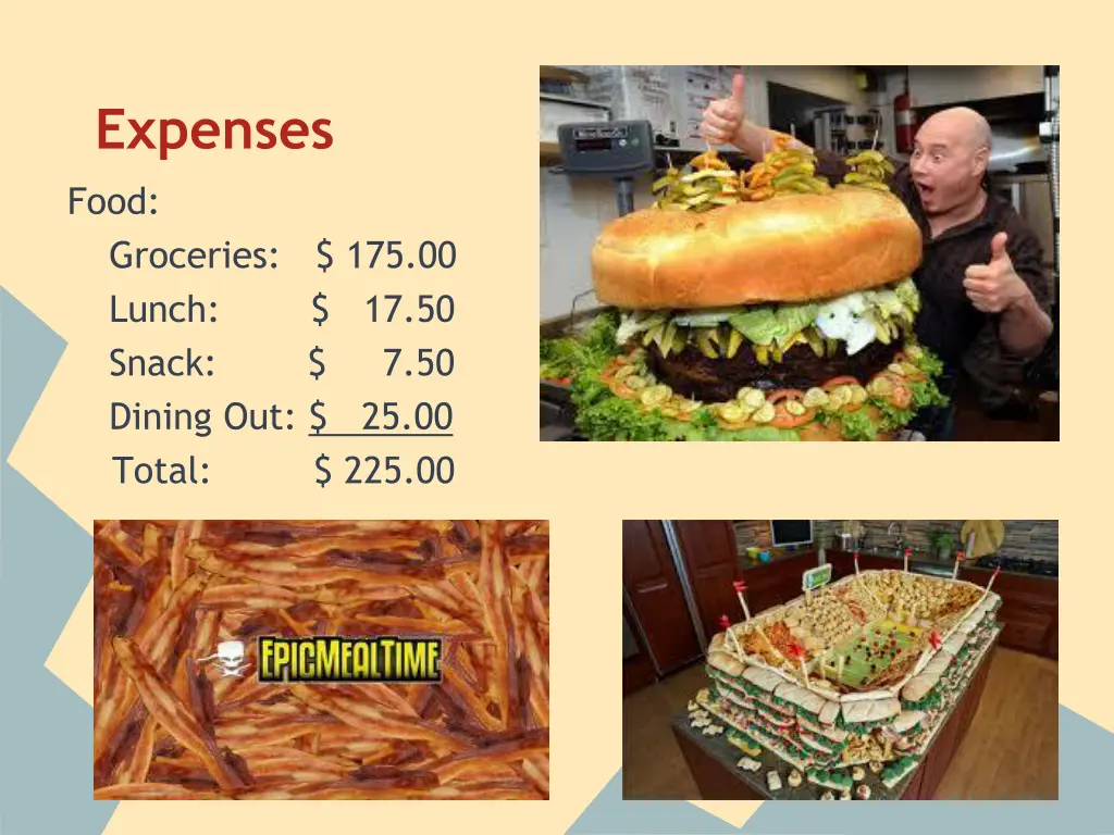 expenses food groceries 175 00 lunch snack dining