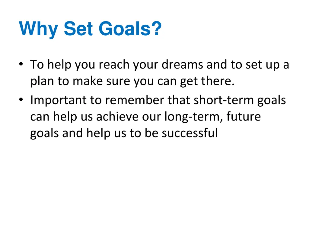 why set goals