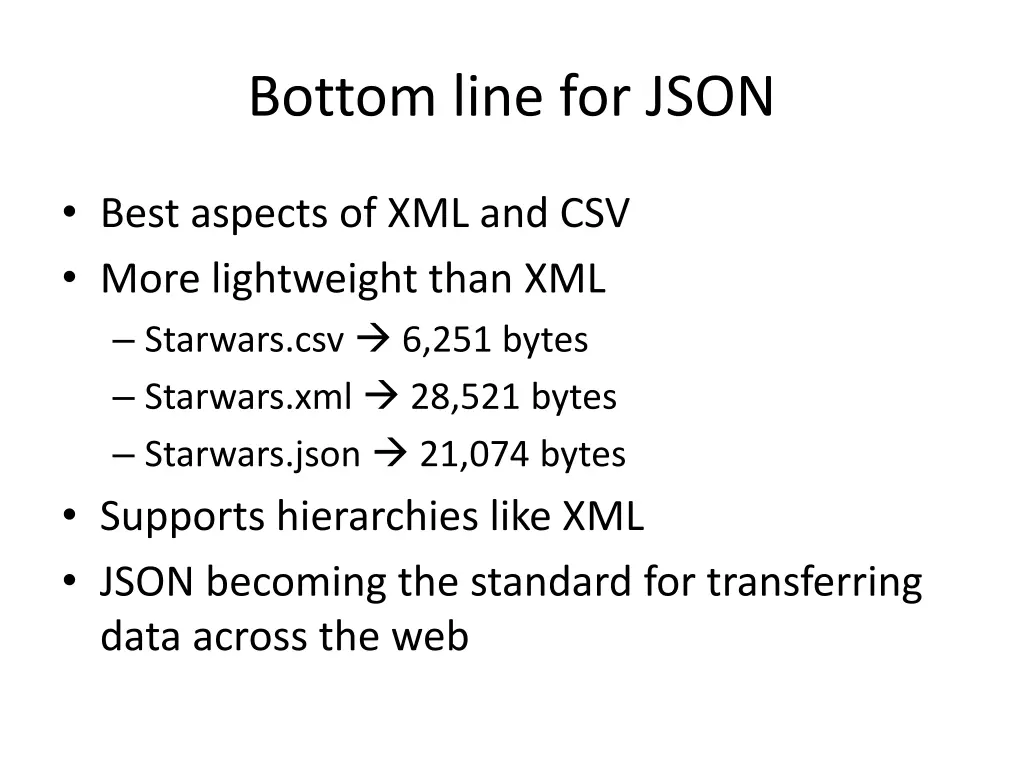 bottom line for json