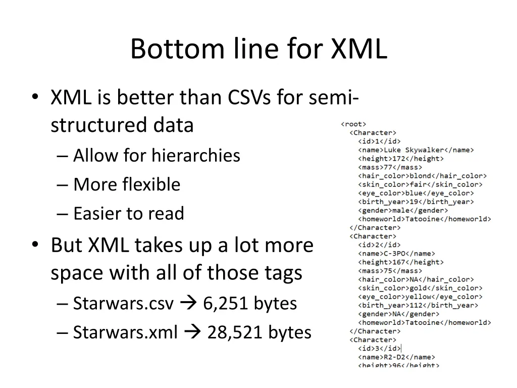 bottom line for xml