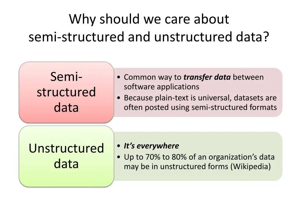 why should we care about semi structured