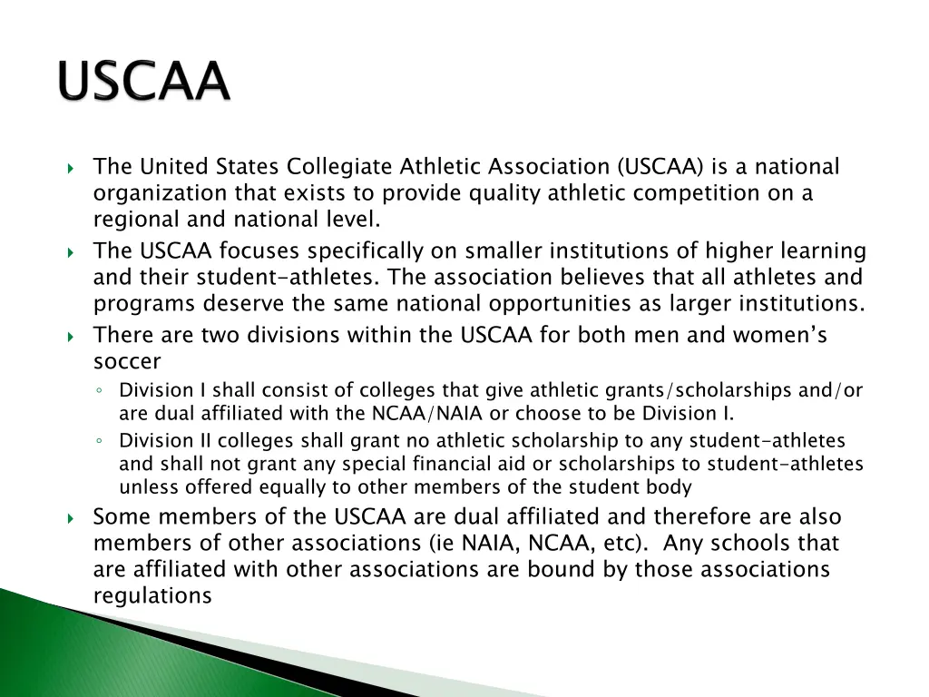 the united states collegiate athletic association