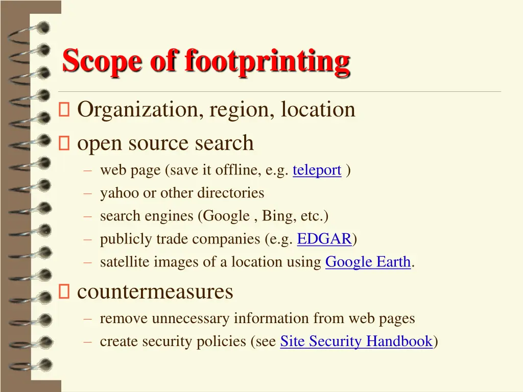 scope of footprinting