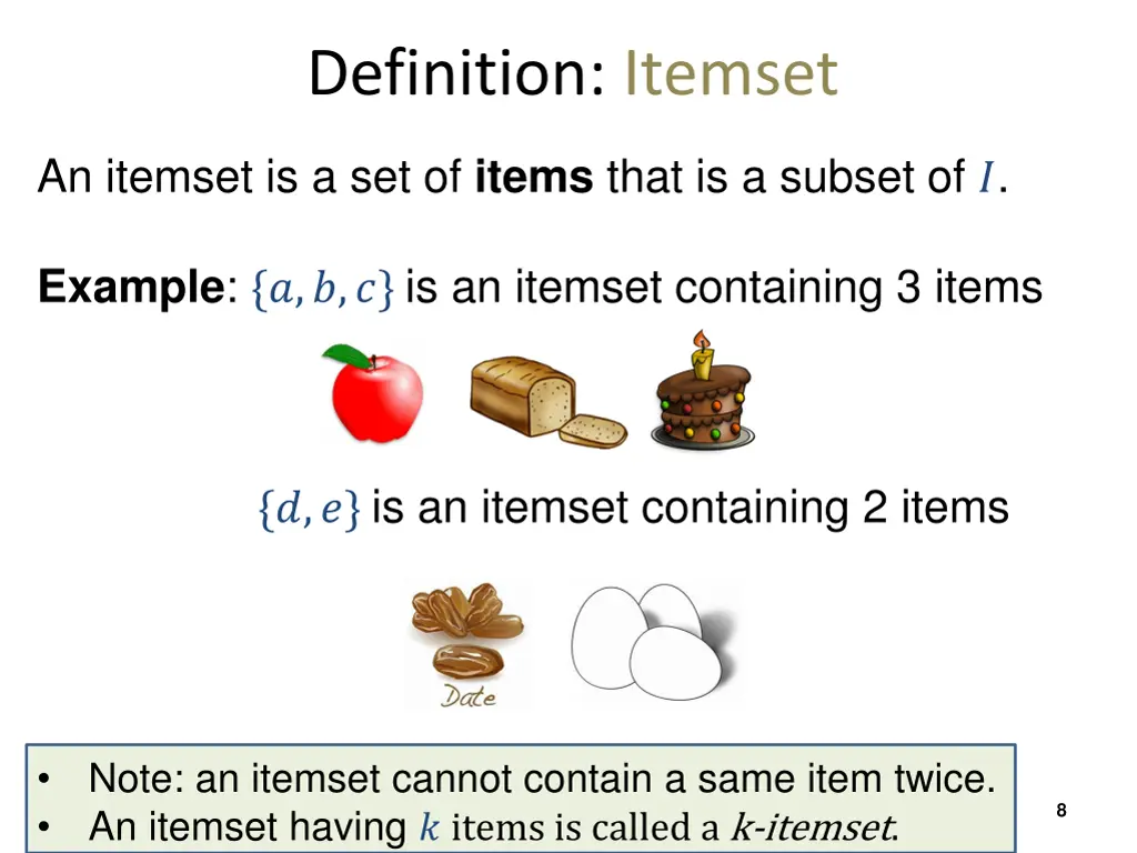 definition itemset