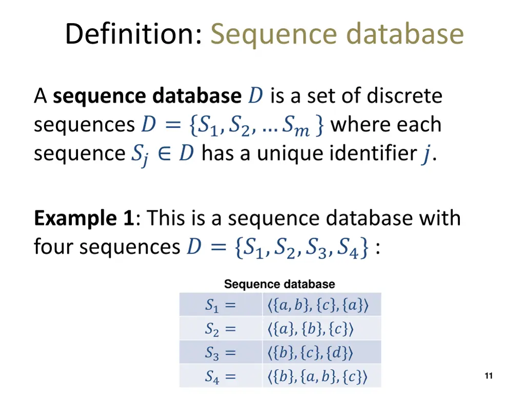 definition sequence database