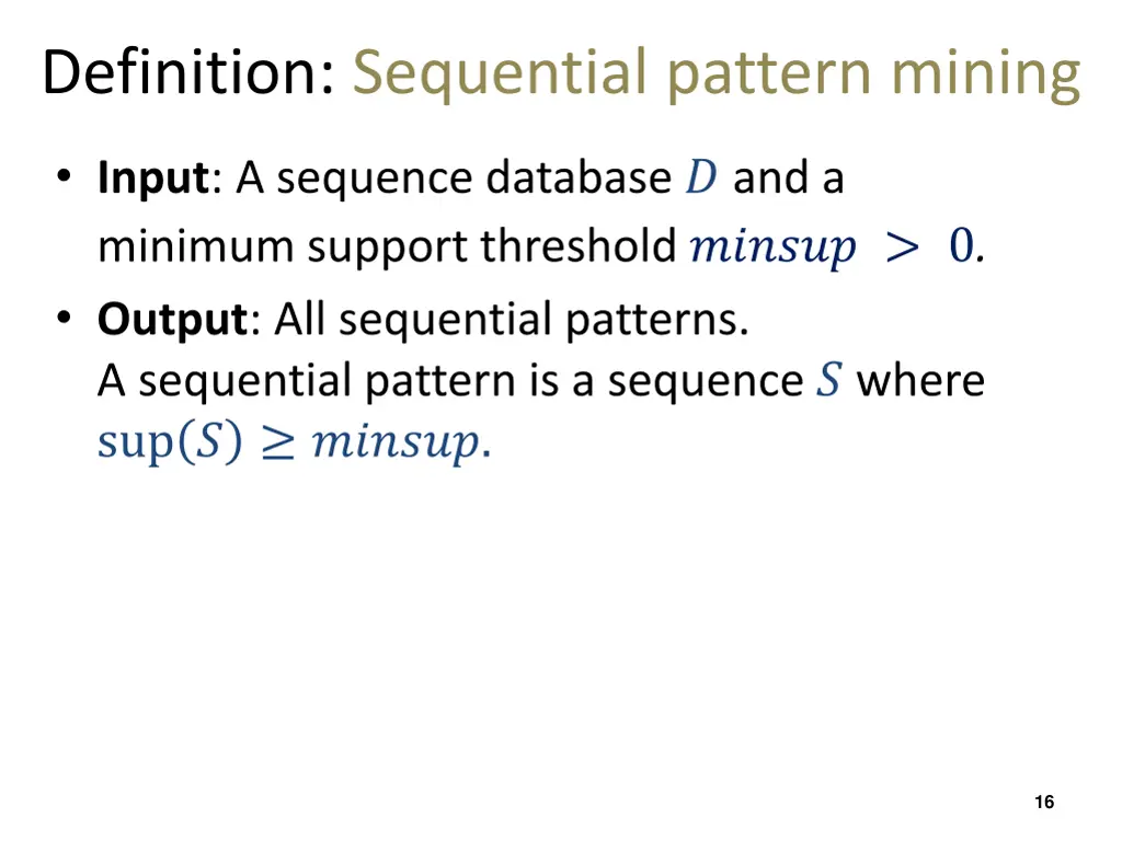 definition sequential pattern mining