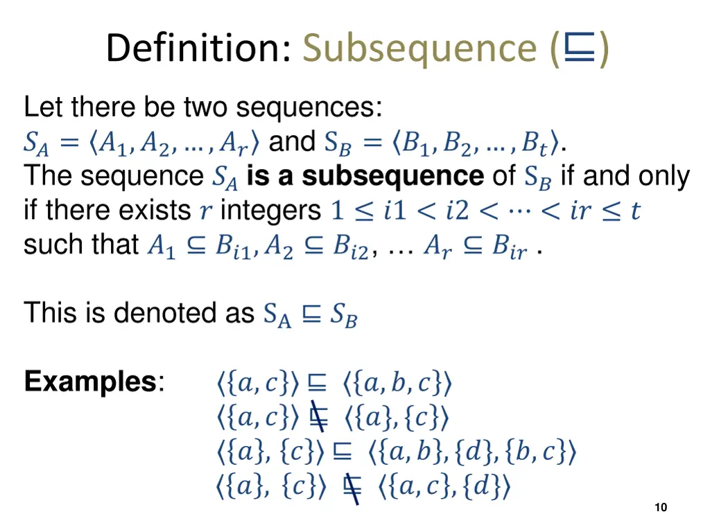 definition subsequence