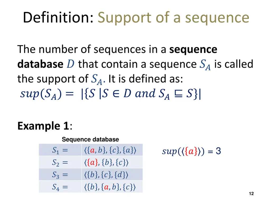 definition support of a sequence