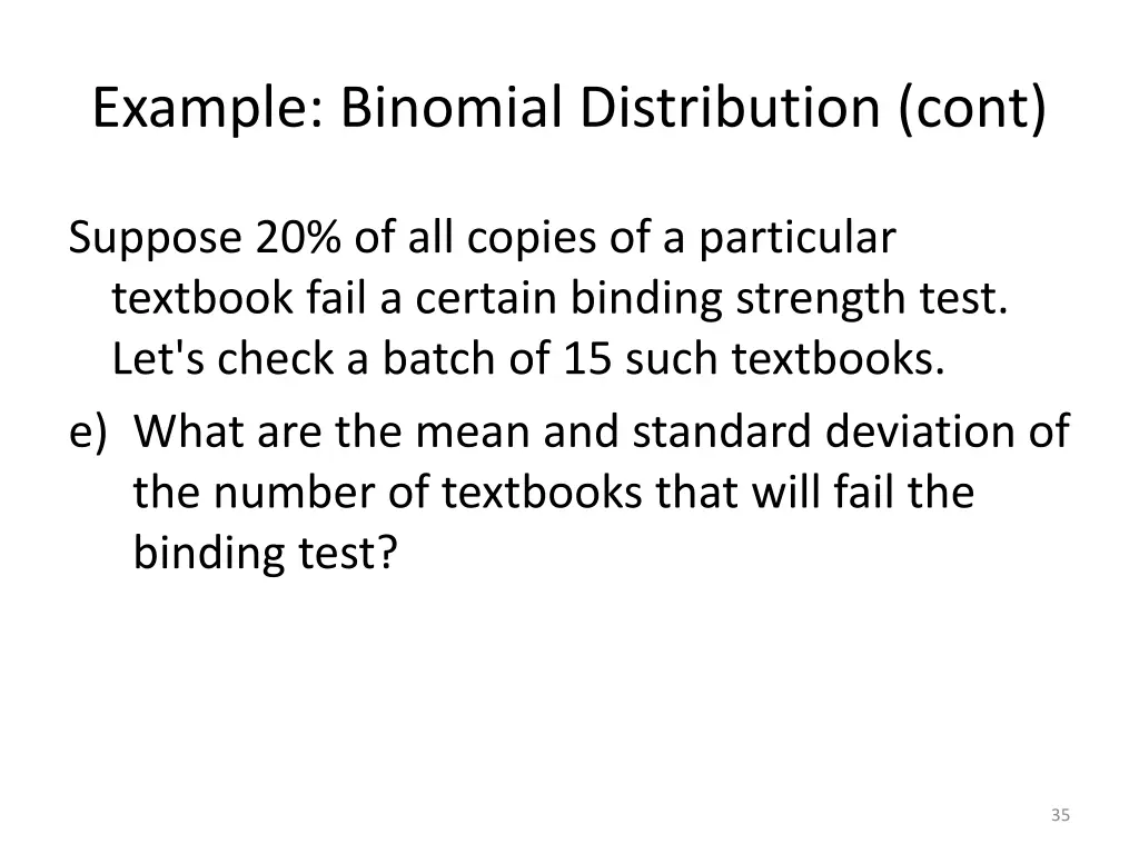 example binomial distribution cont 1