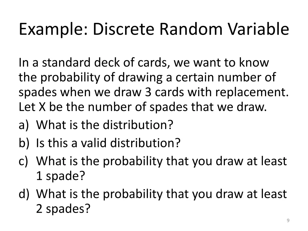 example discrete random variable