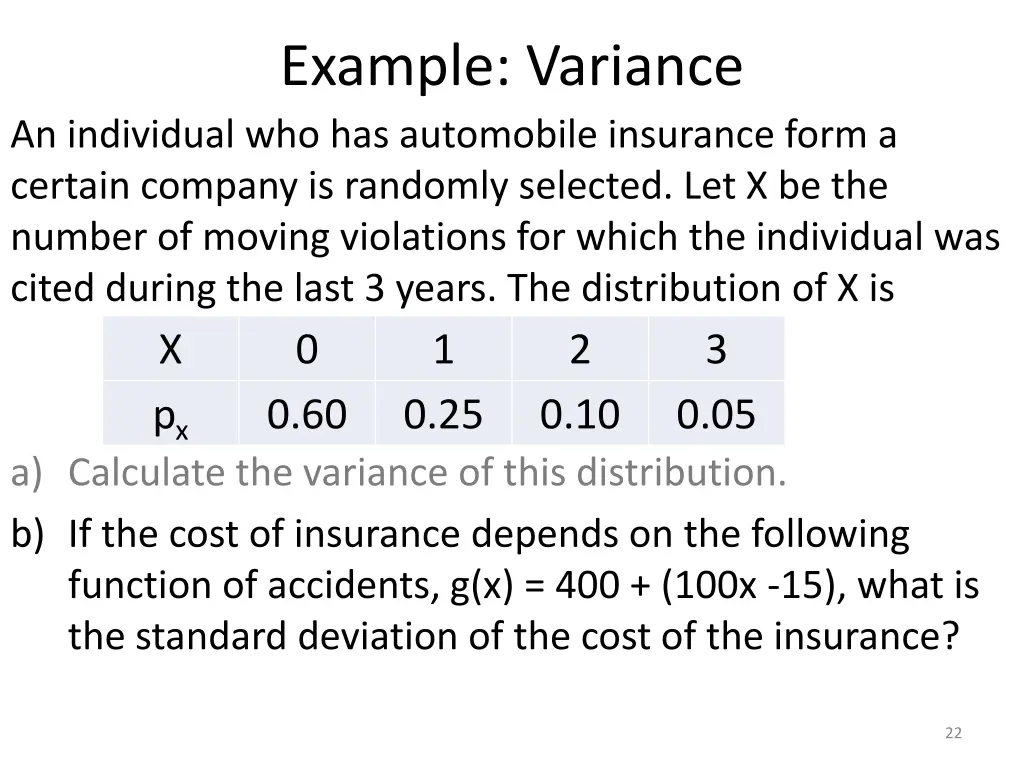 example variance 1