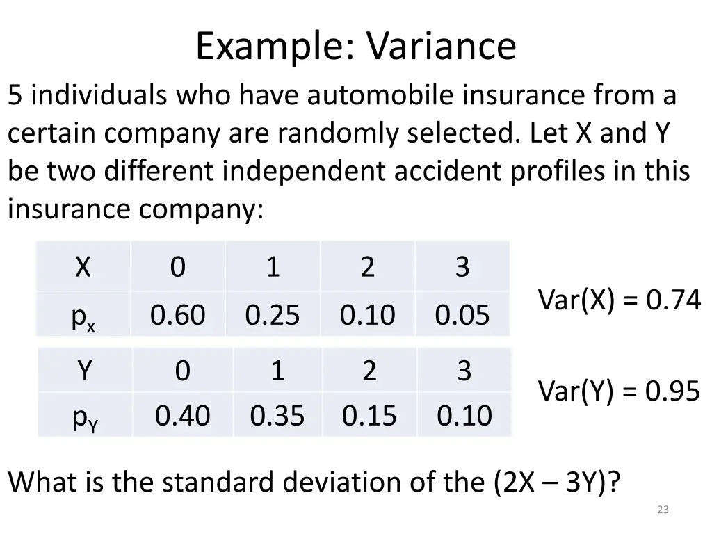 example variance 2