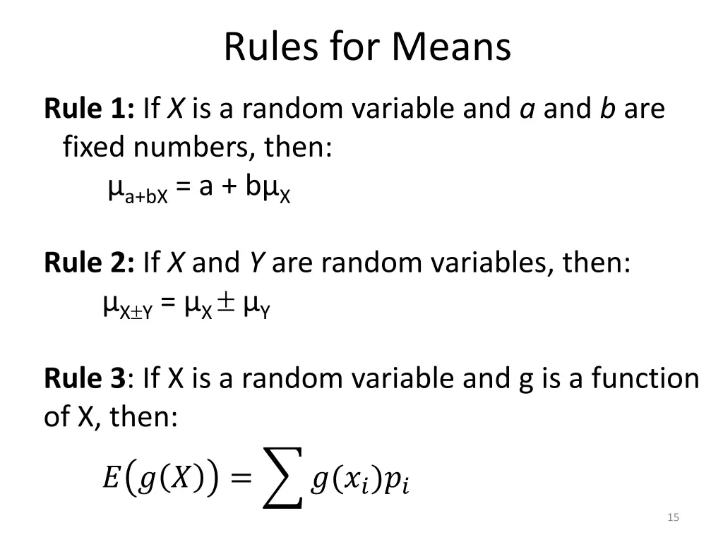 rules for means